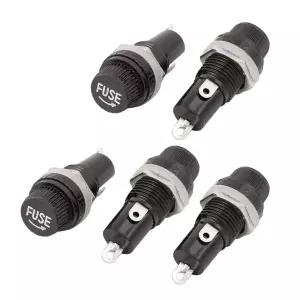 uxcell a12101500ux0633 AC 125V/15A 250V/10A 나사 캡 패널 장착 5 x 20mm 퓨즈 홀더 5개 (5팩)