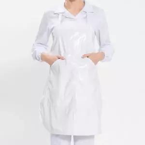 ( )목걸이형 숏 단면 방수 앞치마 화이트 배식용 청소용
