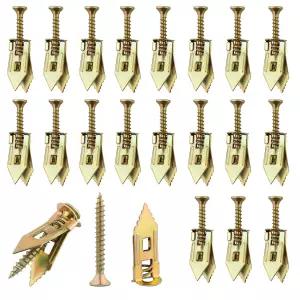 40PCS 자체 드릴링 드라이월 앵커 및 나사 키트 - 헤비 듀티 드릴 또는 벽 구멍 없음 TV 선반 스트랩