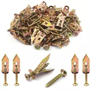 ISPINNER 140pcs 12x30mm 자체 드릴링 드라이월 앵커 나사 키트 드릴 또는 벽 구멍 없음 최대 66파운드까지