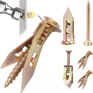 80 PCS 자체 드릴링 드라이월 앵커 키트 - 아연 도금 강철 벽 및 나사 0.47X1.18인치 66LB 드릴 또는 구멍