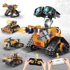 AGV Cici 5인1 STEM 로봇 빌딩 키트 673 피스 APP / 8-12세 어린이용 원격제어 메치 RC 로보틱스 교육용 과학 코딩 장난감 세트 8-14세 소년을 위한 생일 선물+