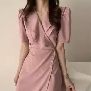 에투르 프릴 퍼프 원피스 여성 오피스룩 데일리 정장 봄원피스 레이어드원피스 롱원피스
