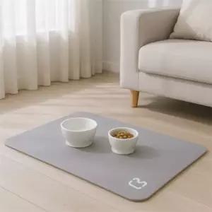 ( )규조토 반려동물 식기매트 50x40cm 부엉이 그레이 규조토식기매트 강아지논슬립식기매트 고양이규조토매