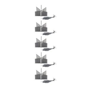 착륙 기어 있는 CH-53E 헬리콥터 장난감, 무색 송진 비행기 모형 DIY 취미, 5 세트, 1/700 체중계