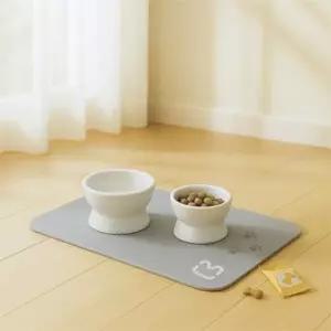 ( )규조토 반려동물 식기매트 40x30cm 부엉이 그레이 강아지논슬립식기매트 애견규조토식기매트 강아지식기