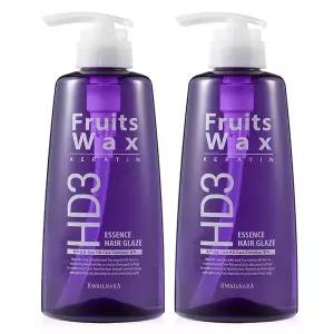 [보리보리/과일나라]과일나라 후르츠왁스 케라틴 헤어 글레이즈 500ml 2개 자연스런 웨이브 볼륨