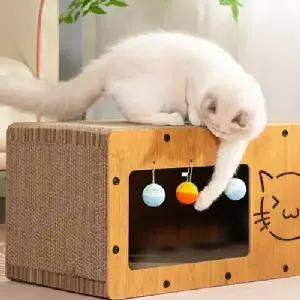 하우스 스크래쳐 안락한 안식처 반려묘 고양이 놀잇감