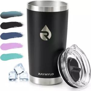 RAYMYLO 보온/보냉 스테인리스 스틸 여행용 텀블러 20oz BPA 프리 분리형 슬라이더 뚜껑 대부분의 차량