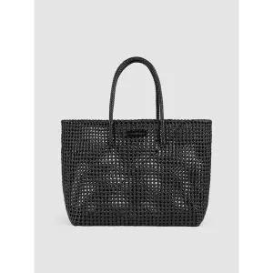 SANDRO Woven Tote Bag With Patch - 블랙 1014856