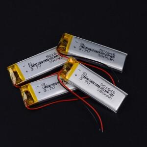 JST SH1.0 3P MX1.25 501646 3.7V 380mAh 충전식 리튬 폴리머 배터리