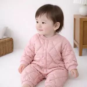파스텔 아기 퀼팅패딩 우주복