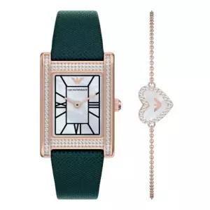 엠포리오 아르마니 emporioarmani AR80085SET (Genni) 자개 스퀘어 팔찌 세트 여성 가죽시계