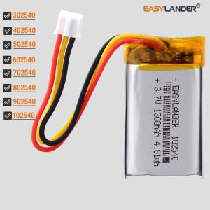 JST2.0mm 3핀 3.7V 1300mAh 102540 리튬 이온 폴리머 배터리