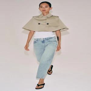ZARA JEANS ZW COLLECTION CIGARRETE 미드라이즈 - 라이트 블루 4676/244/406