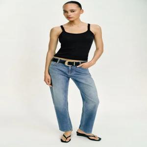 ZARA JEANS Z1975 미드라이즈 슬림 벨트 - 미디움 블루 6275/051/427
