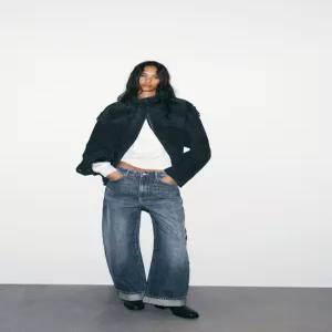 ZARA JEANS TRF BAGGY FOLDED 미드라이즈 - 블루 8727/235/407