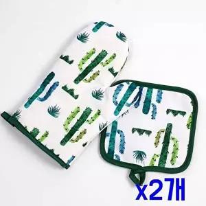 고품질 TBZ 주방 보호 오븐장갑 냄비받침대 세트(선인장) x2개 조리용장갑 조리장갑 주방 WFNIDVV
