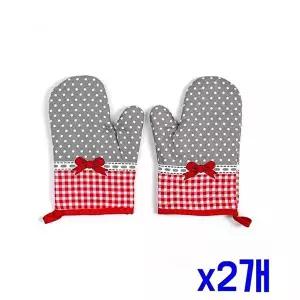 고품질 TBZ 주방 보호 오븐장갑 2p세트(레드리본) x2개 주방 뜨거운냄비손잡이 뜨거운냄비잡는장갑 WFNIDV