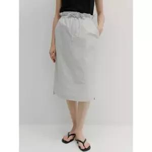 Blank03 cotton shirring banding skirt light grey 1326793