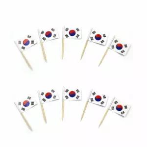 10개 케이크픽 태극기꽂이 이쑤시개깃발 케이크데코 이쑤시개 태극기 케이크 데코픽 음료데코 행사용태극기