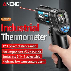 안엥 -50~550 ℃ 적외선 온도계 레이저 측정기 VA 역방향 디스플레이 화면이 있는 TH104 총 비접촉 Tes