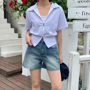 [린다샵]세리벨 카라넥 투웨이 반팔 집업