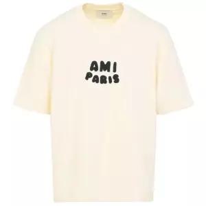 아미 MUST IT_25SS 여성 크로셰 로고 티셔츠 크림화이트 UTS075 726 136