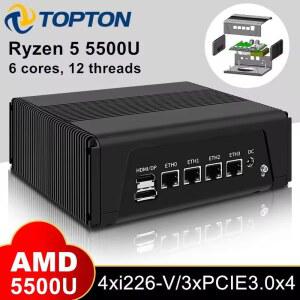 토프톤 메탈 AMD 4X2 라이젠 라우터 방화벽 NAS PC 5500U 미니 LAN 5G