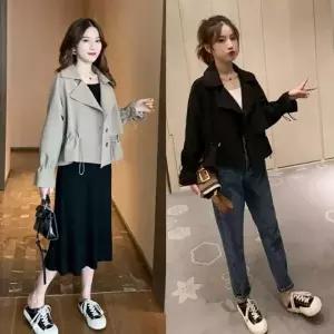 [하프클럽/]여성용 가을 봄 트렌디 숏 트렌치코트 출근 데이트 공항룩 간절