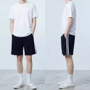 네이비 핑크라인 두줄 반바지 츄리닝 학교 체육복