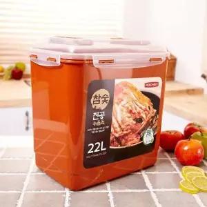 황토 참숯 누름독 진공 밀폐 보관용기 22L