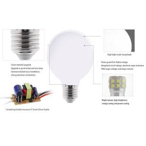 밀키 E27 LED 전구 AC 220V 110V G80 G95 G125 Ampoule Bombilla 램프 홈 샹들리에 테이블 Lampada