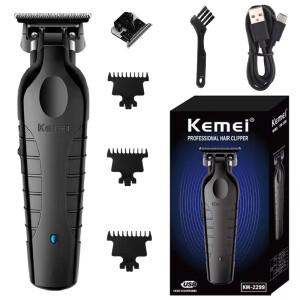 Kemei 2299 이발사 무선 헤어 트리머 0mm 제로 갭 조각 클리퍼 디테일러 전문 마무리 절단기