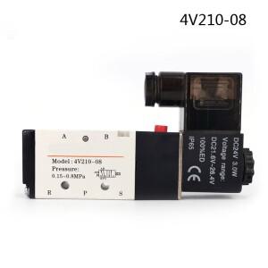 공압 전기 솔레노이드 밸브, 가스 마그네틱 5 웨이, 2 위치 제어, 12V, 코일 볼트, 4mm-12mm 피팅
