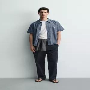 ZARA 샴브레이 데님 셔츠 - 미디움 블루 1820/425/427
