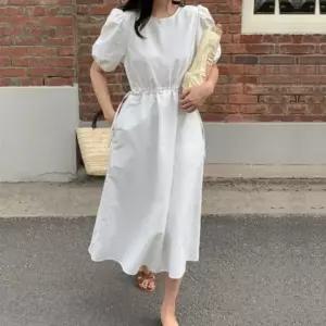 여름원피스 시원한 반팔 여성 코튼원피스 데일리룩 면 소재 코튼 롱 원피스 여름