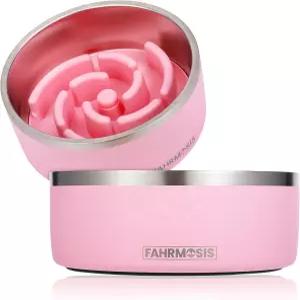 FAHRMOSIS 32온스 도그 볼 슬로우 피더 삽입 스테인리스강 애완동물 물그릇 중대형 비슬립 고무 베이스 및