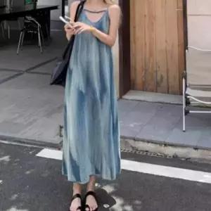 [텐바이텐][홍은]여성 끈나시 뷔스티에 나염 롱 원피스 레이어드 패션 여름 치