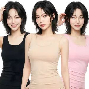 BYC 순면 여성 런닝 실켓 민소매 여자 나시 이너 연분홍 핑크 살색 스킨 검정색 주니어 빅사이즈 BYT3633