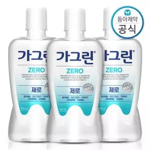 가그린 제로 가글 750ml 3개 구강청결제 입냄새제거