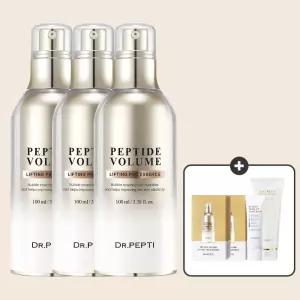단 1회 사용으로 리프팅효과! 닥터펩티 펩타이드 볼륨 버블 리프팅 프로 에센스 100ml 3개 세트 + 갈락토 클렌징 폼 110ml + 샤쉐 40매 + 모이스트업 선스크린 8ml
