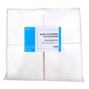 베이직 리필 일회용해면 100매 x 1봉지/순면 클렌징/해면/병원용/피부샵/피부관리실/화장솜/세안 티슈/타올/거즈
