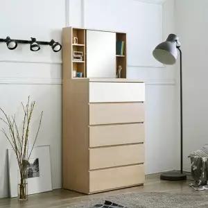 화장대서랍장 83cm (5단서랍장+수납거울) SJ1662T