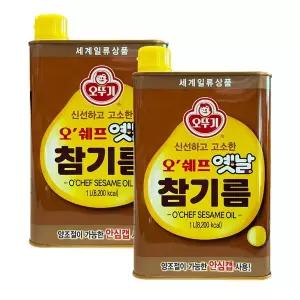 [오뚜기] 오쉐프 옛날 참기름 1L (캔) 2개