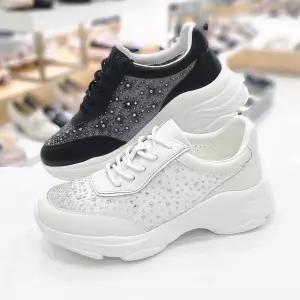 [탠디]여성 큐빅 글리터 망사 키높이 스니커즈 TDX2N5030Y