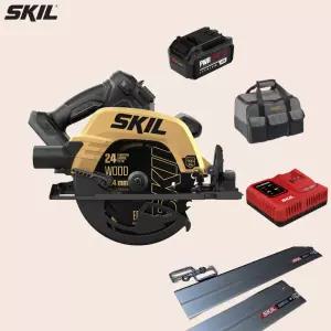 스킬 충전 원형톱 골드에디션 20V 184mm 배터리1개 레일 포함 가방 포함 세트