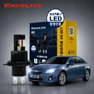엑셀라이트 합법 LED H4 전조등 헤드라이트 상하향등 일체형 화이트 벌브, 쉐보레 크루즈
