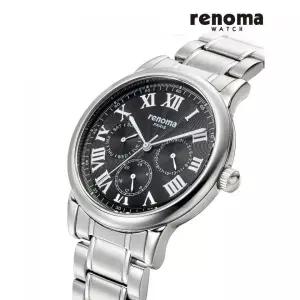 [국내백화점 매장정품] 레노마 RENOMA WATCH RE-605 멀티 기능 남성 메탈 손목시계 블랙 MBK 113374