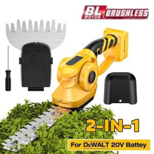 2-in-1 무선 헤지 트리머 잔디 가위 다각도 절단 긴 작동 시간 DEWALT 호환 20V 배터리용